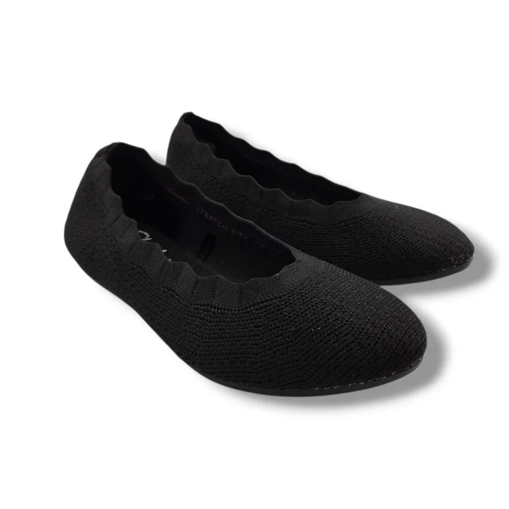 Skechers Cleo‎ 2.0 Love Spell Flats Womens 6 Black Slip On